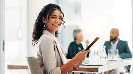Young professional woman in a conference room