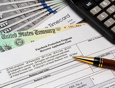 Paycheck protection program application for small business payroll support