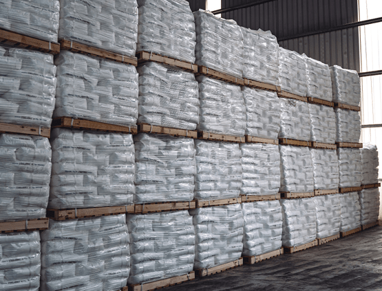 bags of salt in warehouse