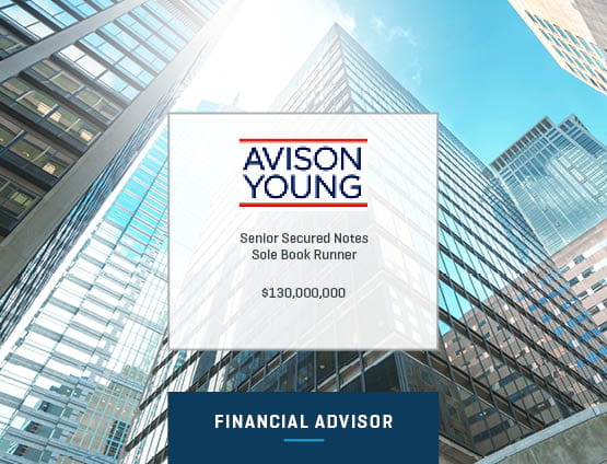 Avison Young Inc. $130 million senior secured notes offering transaction tombstone
