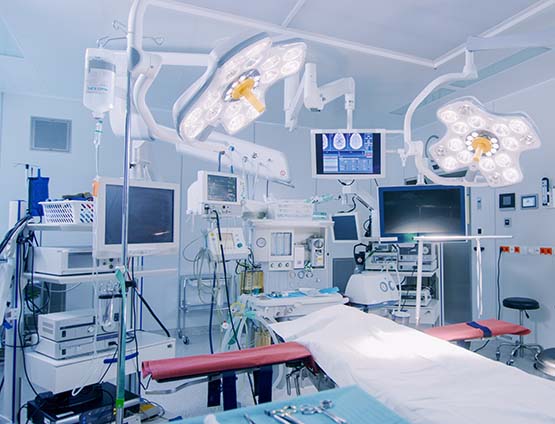 Medical equipment in an operating room