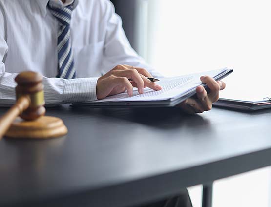 professional reviewing legal documents