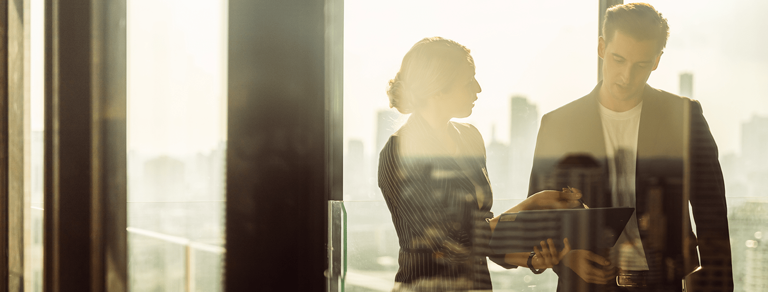 Two professionals collaborating