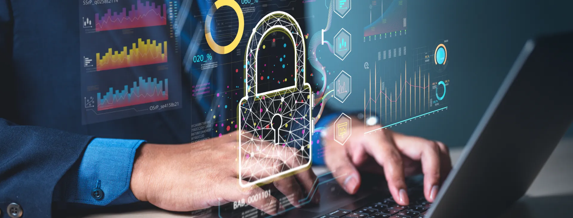 cyber analyst looking into data