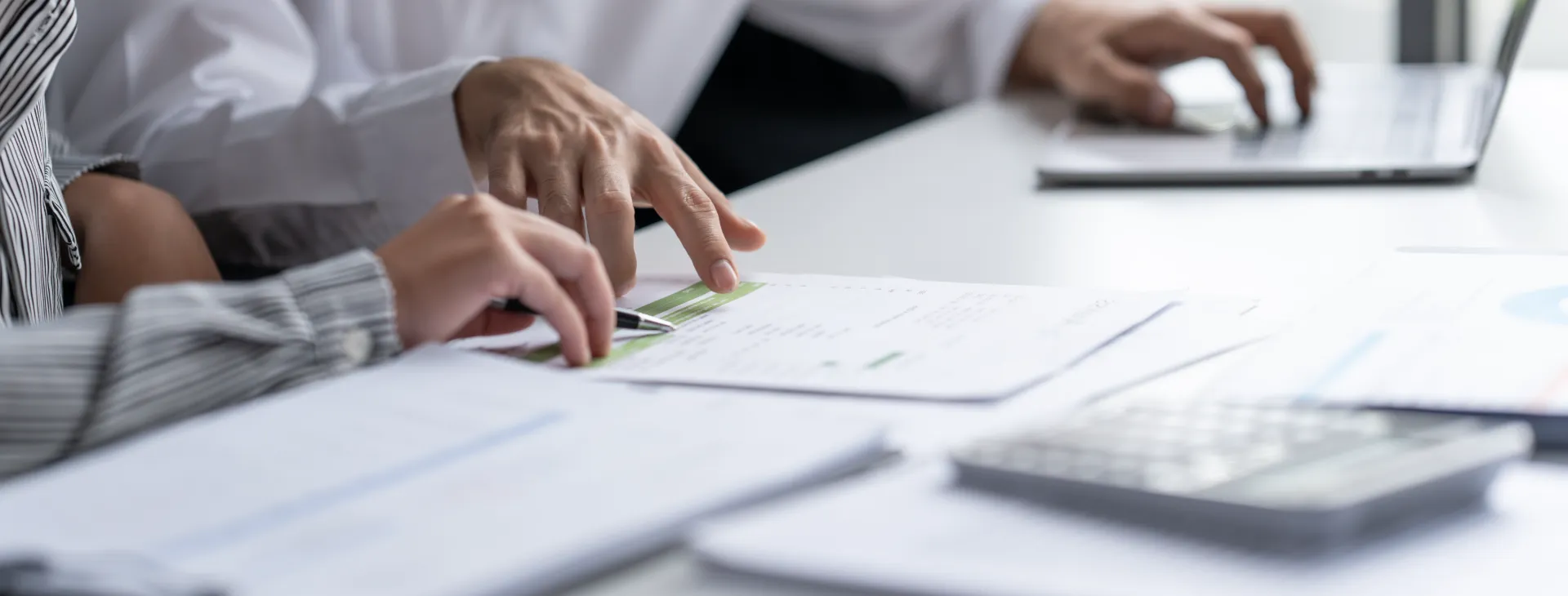 business person reviewing financial reports