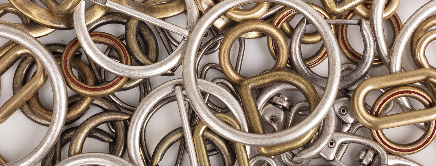 details of metal luggage tags