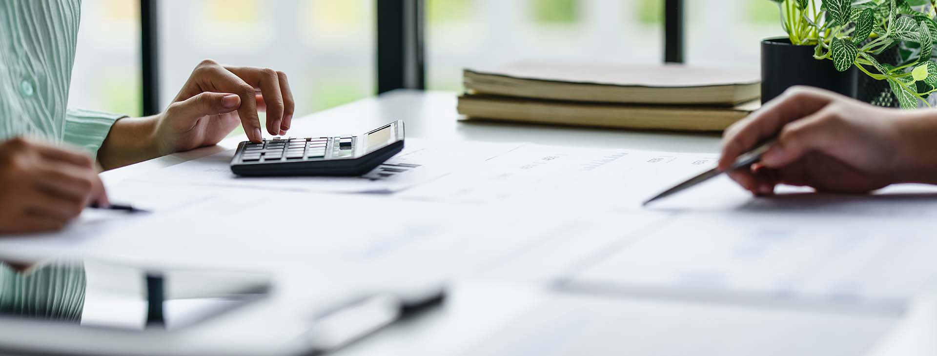business professionals reviewing financial data
