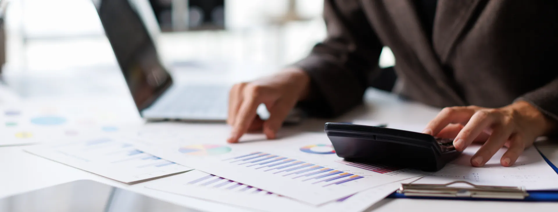 Business person working on financial analysis