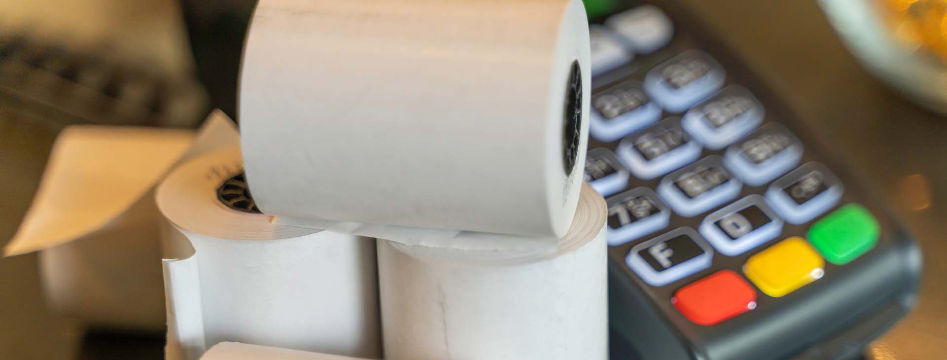 Thermal Paper Rolls with a point of sale machine