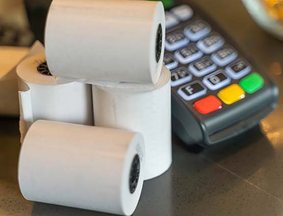 Thermal Paper Rolls with a point of sale machine