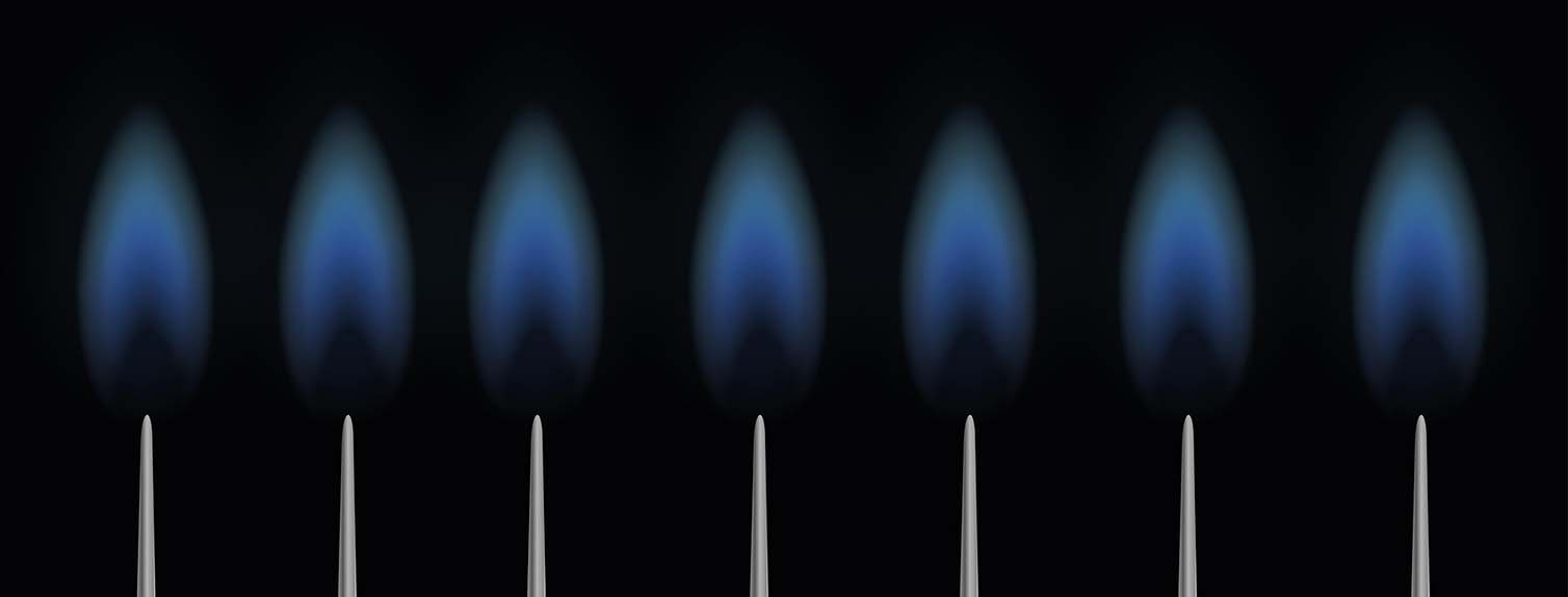 natural gas flames