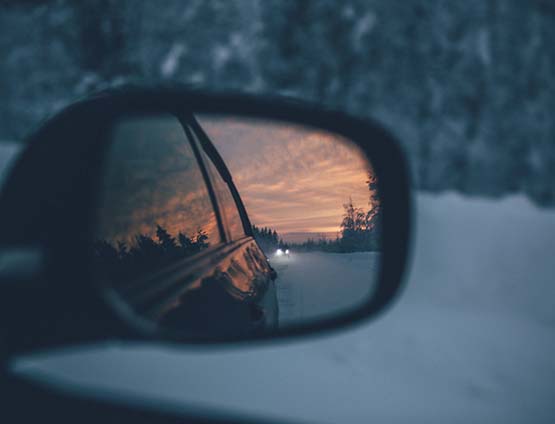 photo of rear view mirror