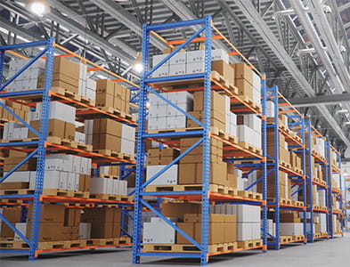 image of boxes in a warehouse