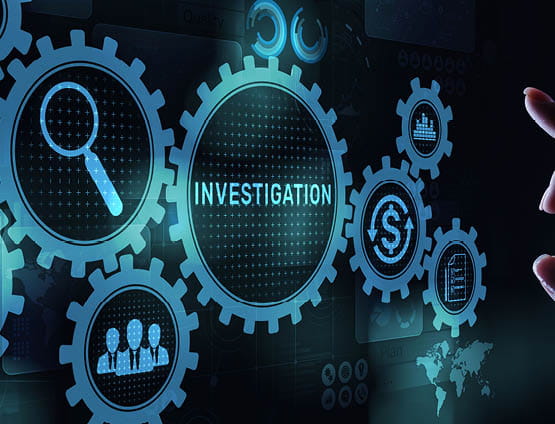 Investigation inspection audit business concept on virtual screen