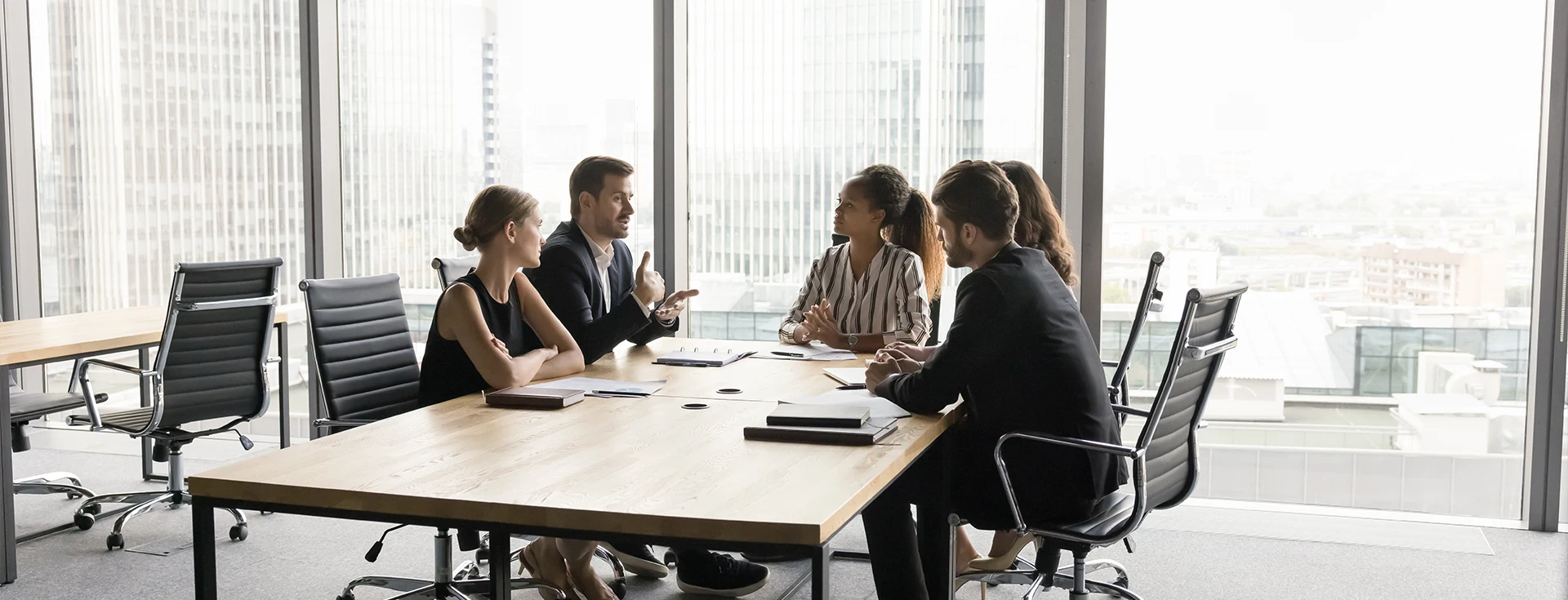business people at conference table