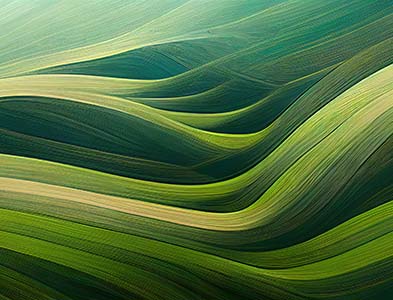 abstract background with curvy lines in various shades of green