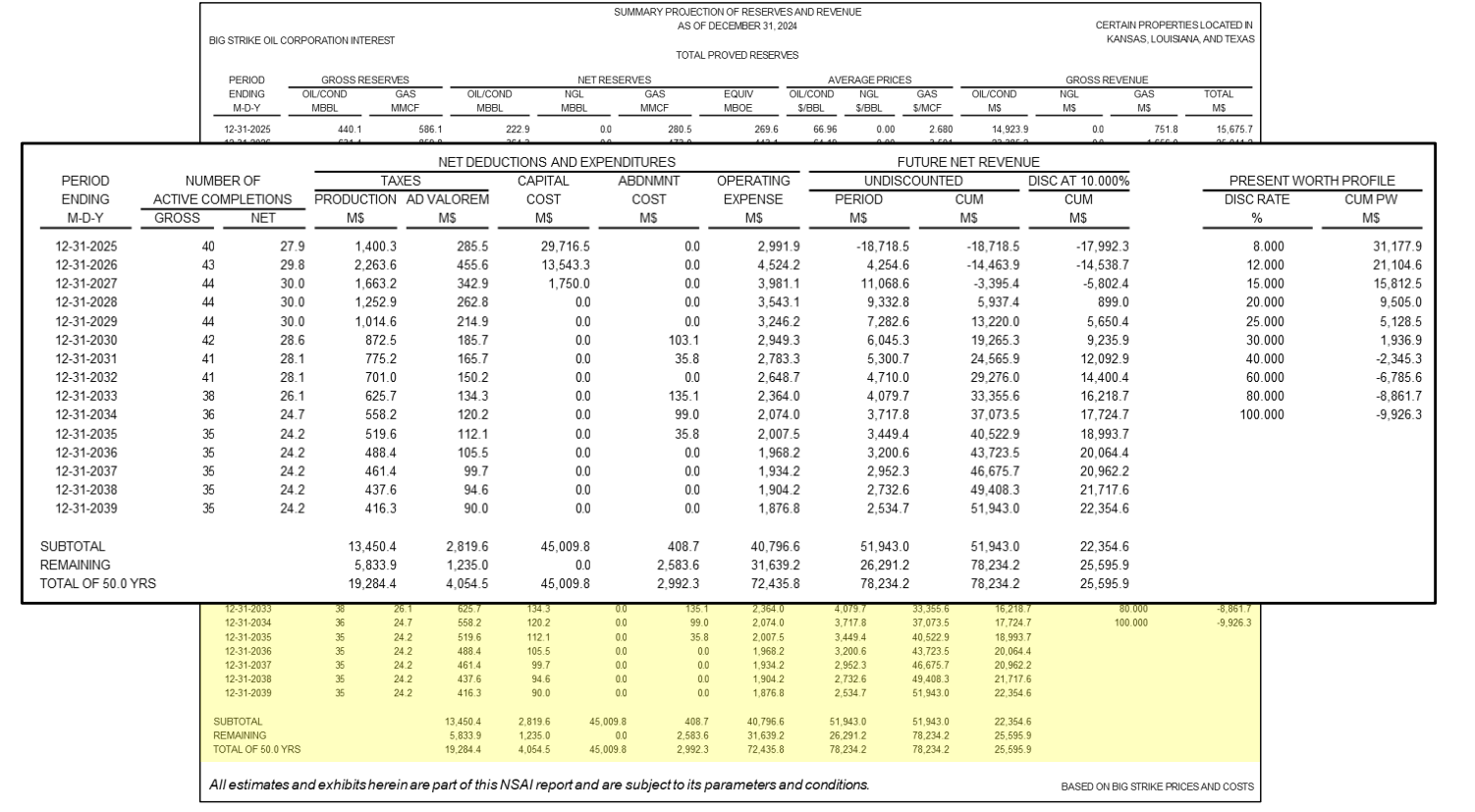Cash flow report