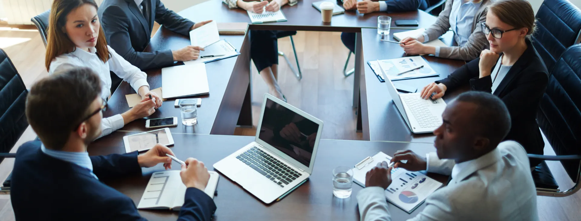 business executives meeting in a boardroom