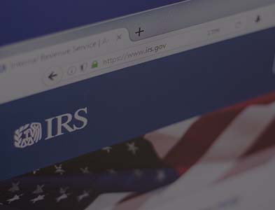 view of IRS website page