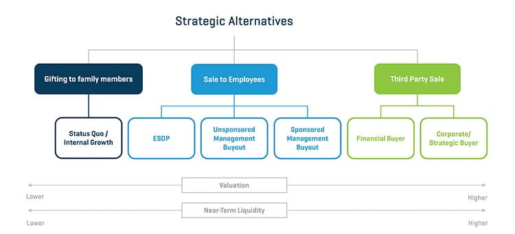 Diagramm mit strategischen Alternativen