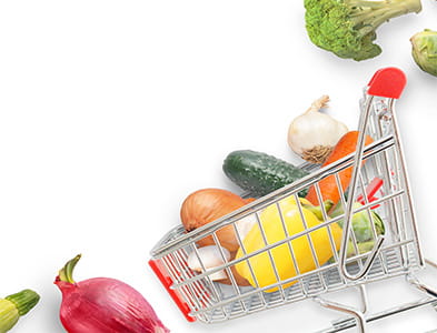 image of groceries in a cart