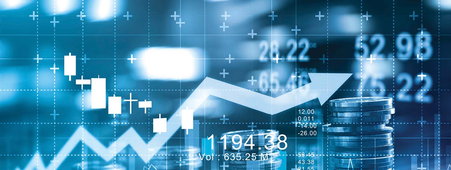business image chart and coins