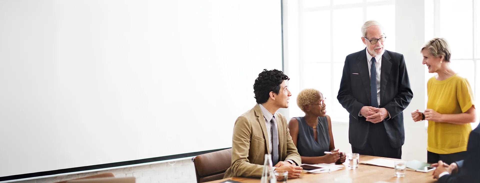 business people talking